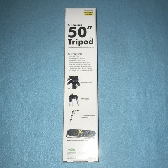 X IT PRO SERIES 50” Tripod with level designed for camcorder & DSLR’s NEW IN BOX - Picture 2 of 10